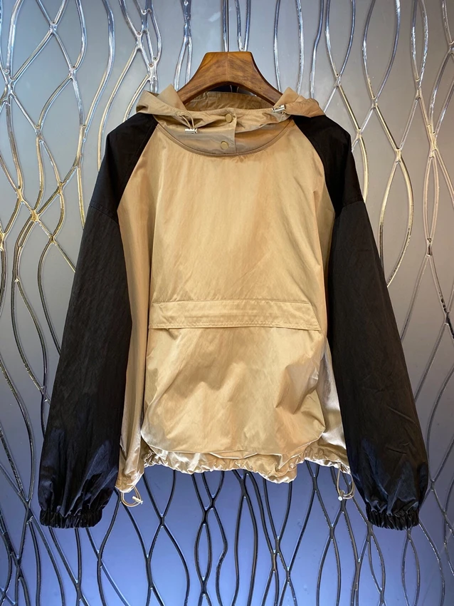2023 new women fashion high quality long sleeve hooded stitching straight loose hem drawstring top jacket 0917
2023 new women fashion high quality long sleeve hooded stitching straight loose hem drawstring top jacket 0917