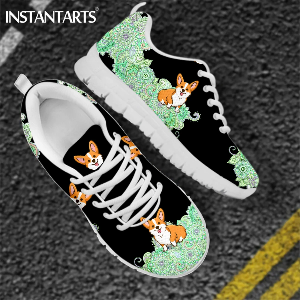 INSTANTARTS Lovely Corgi Cartoon Pattern Girls Mesh Sneakers Bohemia Style Women Lace up Flat Shoes Outdoor Sport Shoes Zapatos
INSTANTARTS Lovely Corgi Cartoon Pattern Girls Mesh Sneakers Bohemia Style Women Lace up Flat Shoes Outdoor Sport Shoes Zapatos
