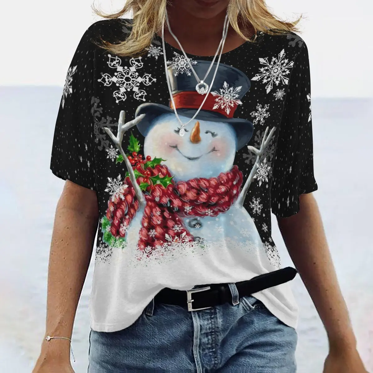 SNAKE YX Ladies Summer New Fashion Christmas Snowman Print Round Neck Short Sleeve Top XXS-10XL
SNAKE YX Ladies Summer New Fashion Christmas Snowman Print Round Neck Short Sleeve Top XXS-10XL