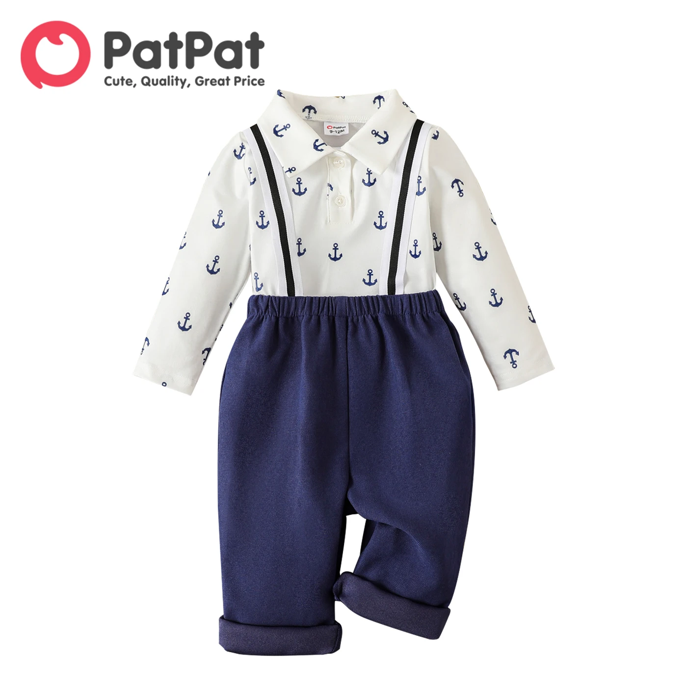 PatPat 2pcs Baby Boy Allover Anchor Print Long-sleeve Polo Shirt and Suspender Pants Set
PatPat 2pcs Baby Boy Allover Anchor Print Long-sleeve Polo Shirt and Suspender Pants Set