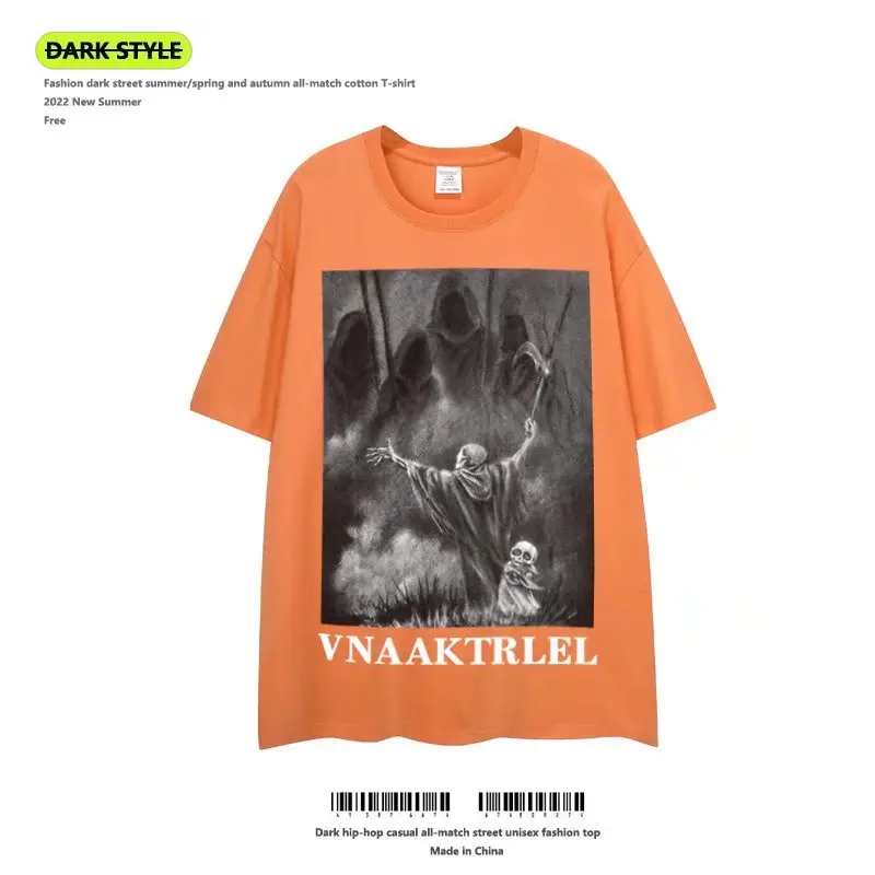 Mourning dark wind high street devil print short-sleeved T-shirt men and women retro loose tide brand mid-length top
Mourning dark wind high street devil print short-sleeved T-shirt men and women retro loose tide brand mid-length top
