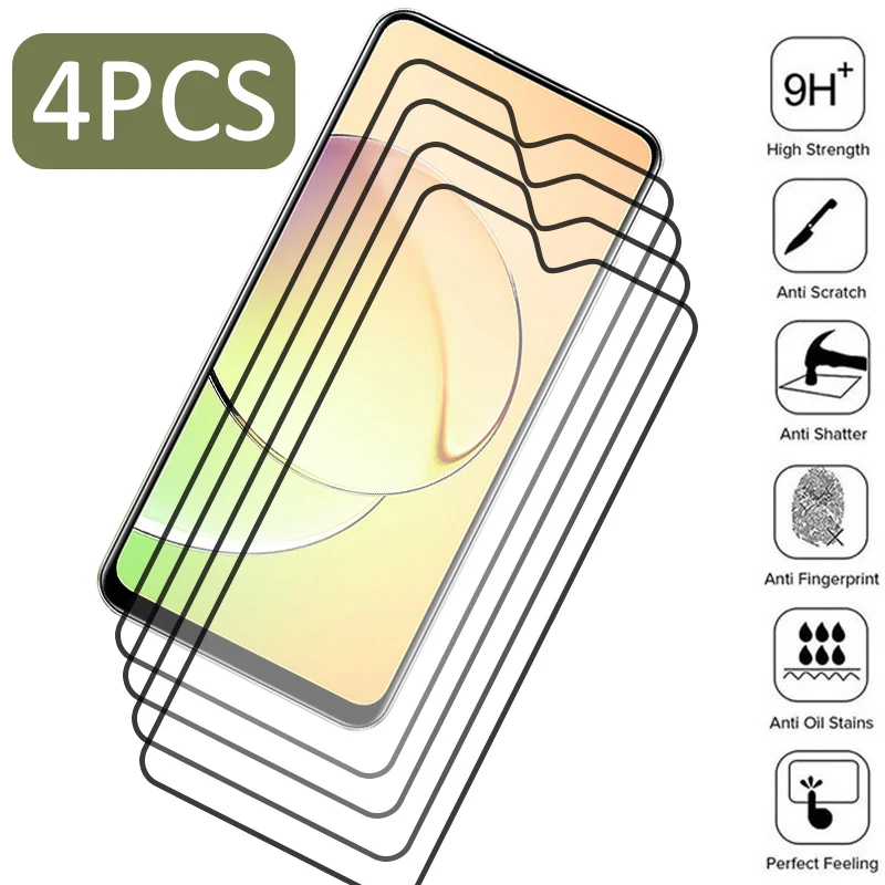 

4pcs screen protector for oppo realme 10 9 gt neo 3t 2 q5 gt2 pro c30 c35 c33 tempered glass reno 8 5 lite a17 a77 a74 a96 a94