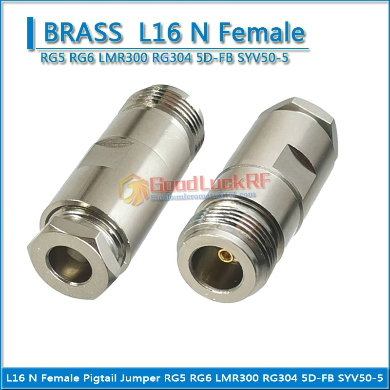 L16 N Female Clamp Solder For RG5 RG6 LMR300 RG304 5D-FB SYV50-5 Plug Cable Brass Straight Coaxial RF Connector Adapters
L16 N Female Clamp Solder For RG5 RG6 LMR300 RG304 5D-FB SYV50-5 Plug Cable Brass Straight Coaxial RF Connector Adapters