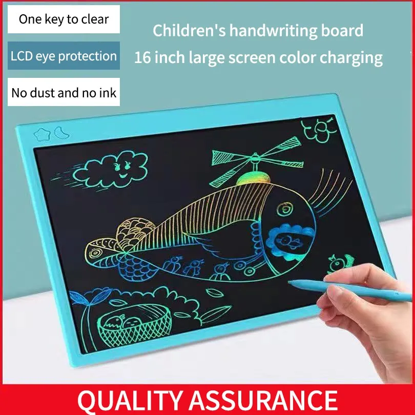 16 Inch Writing Drawing Board Colorful LCD Note Pad Children Learning Gift USB Charging Educational Toys for Children Comfort 
16 Inch Writing Drawing Board Colorful LCD Note Pad Children Learning Gift USB Charging Educational Toys for Children Comfort