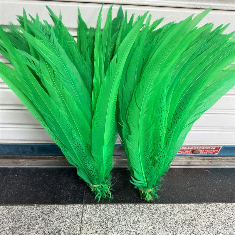 

Green Silver Chicken Feathers for Crafts Diy 40-75 Cm 16-32 Inches Pheasant Tail Feathers Party Decoration Plumas De Colores
