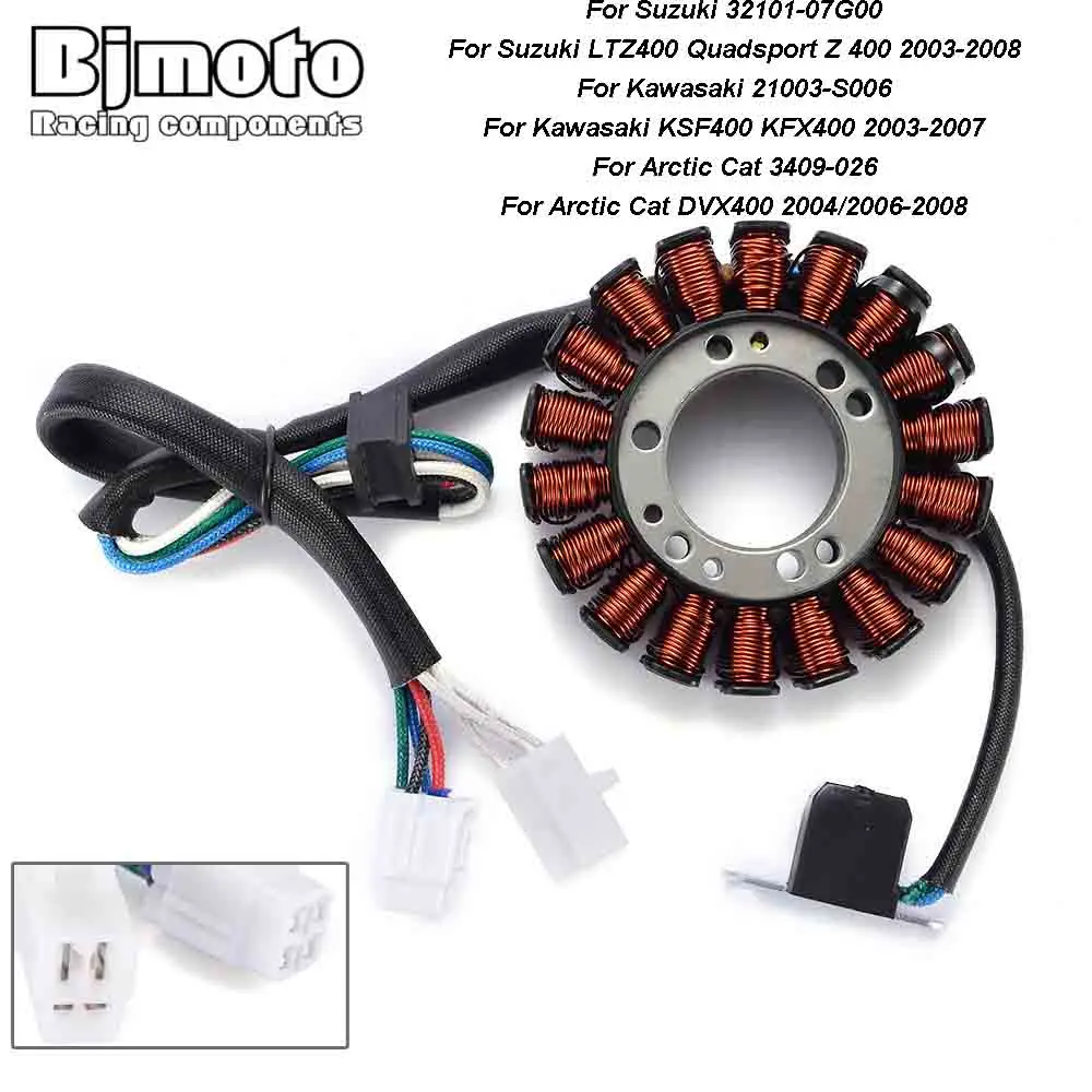 Для Kawasaki KSF400 KFX400 2003-2007 катушка статора мотоцикла для Suzuki LTZ400 Quadsport Z 400 2003-2008 Arctic Cat DVX400
Для Kawasaki KSF400 KFX400 2003-2007 катушка статора мотоцикла для Suzuki LTZ400 Quadsport Z 400 2003-2008 Arctic Cat DVX400