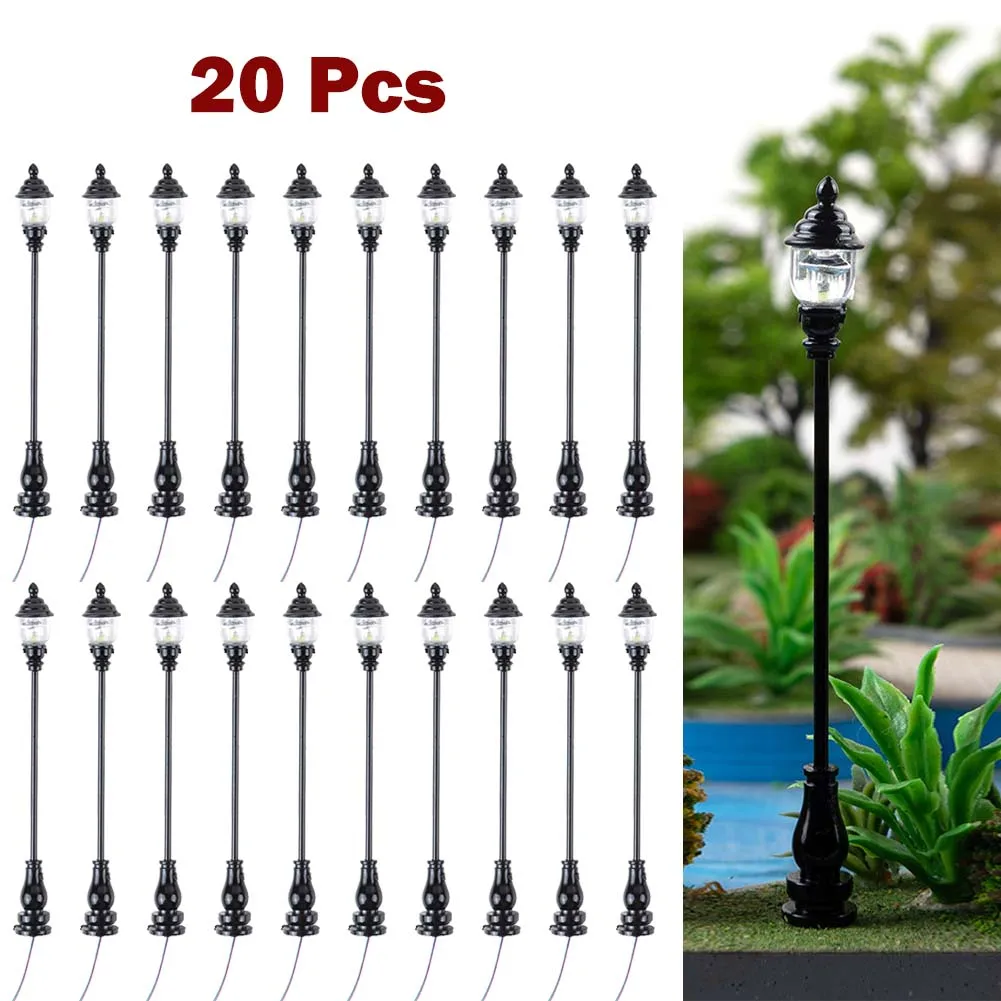 20Pcs Model Railway Lamp Posts Sand Table Model Lights HO Scale LED Street Warm White Light Layout 8.5cm Dollhouse Lights
20Pcs Model Railway Lamp Posts Sand Table Model Lights HO Scale LED Street Warm White Light Layout 8.5cm Dollhouse Lights