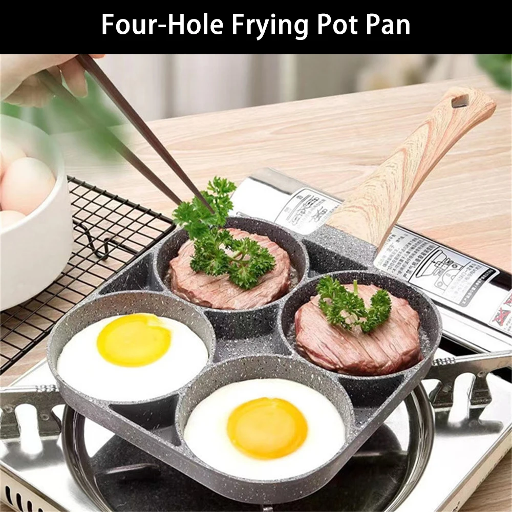 Four-hole Frying Pot Pan Thickened Omelet Pan Non-stick Egg Pancake Steak Pan Cooking Cookware Ham Burger Pans Breakfast Maker
Four-hole Frying Pot Pan Thickened Omelet Pan Non-stick Egg Pancake Steak Pan Cooking Cookware Ham Burger Pans Breakfast Maker