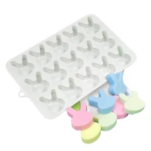 15-Cavity Easter Rabbit Silicone Mold DIY Mousse Cake Mold Baking Tool for Making Chocolate Fondant Dessert