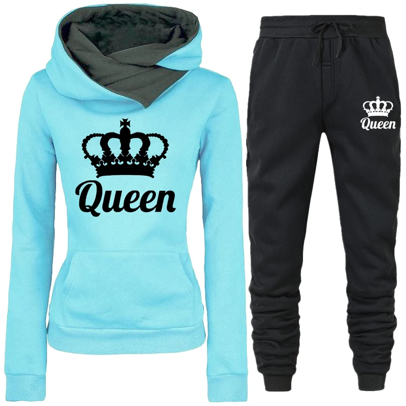 Spring Women Clothes Two Pieces QUEEN Print Tracksuit Hoodies Joggers Set Outfits Female Fleece Sweatshirts Sweatpants
Spring Women Clothes Two Pieces QUEEN Print Tracksuit Hoodies Joggers Set Outfits Female Fleece Sweatshirts Sweatpants