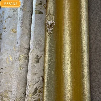 2023 new Curtains for Living dining room bedroom cream champagne gold thread jacquard high precision modern luxury high blackout