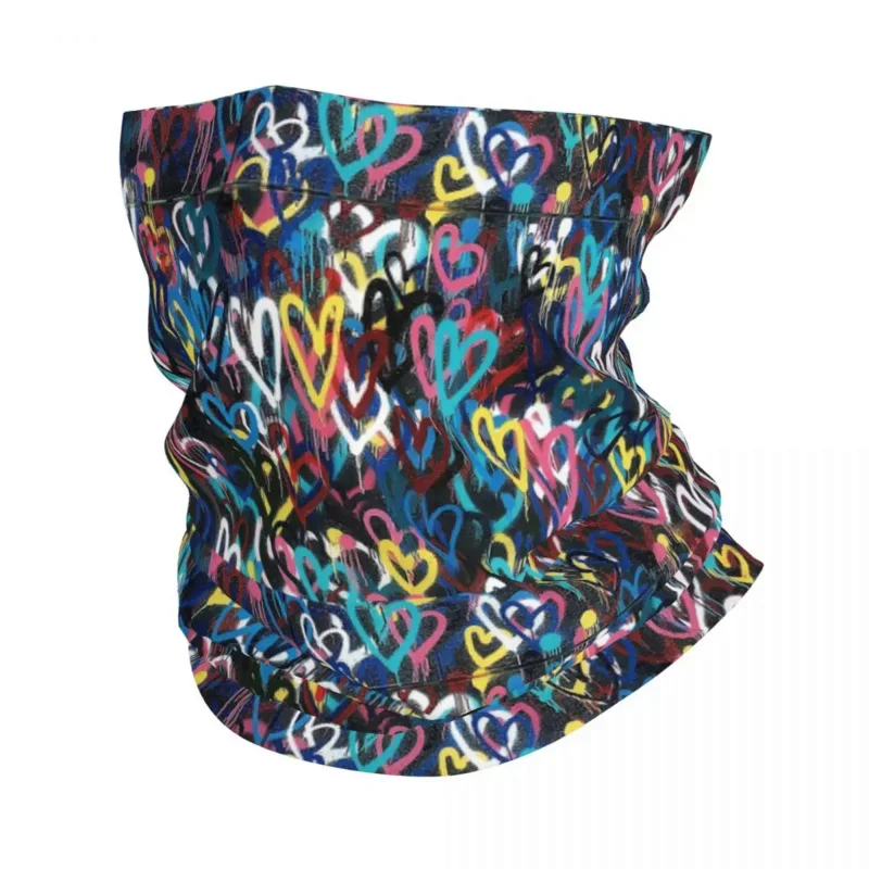 

Бандана для шеи с принтом в виде сердца и граффити, Бэнкси стрит-арт Балаклава, шарф-накидка для велоспорта, ветрозащитный шарф для взрослых для занятий спортом на открытом воздухе