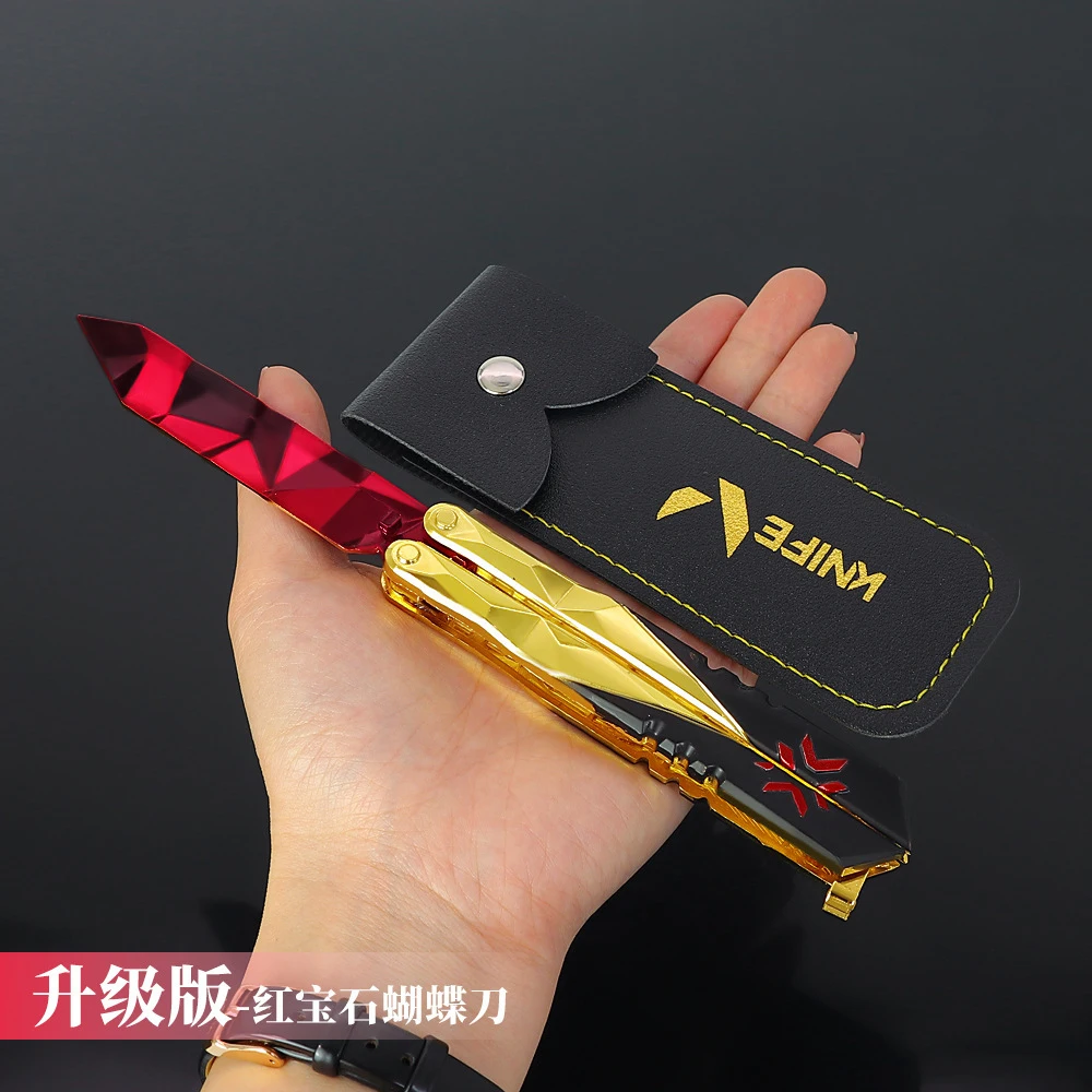 

Valorant Weapon Melee Champions Butterfly Knife plus Balisong 21cm Game Peripheral Metal Samurai Sword Model Gift Toys for Boys