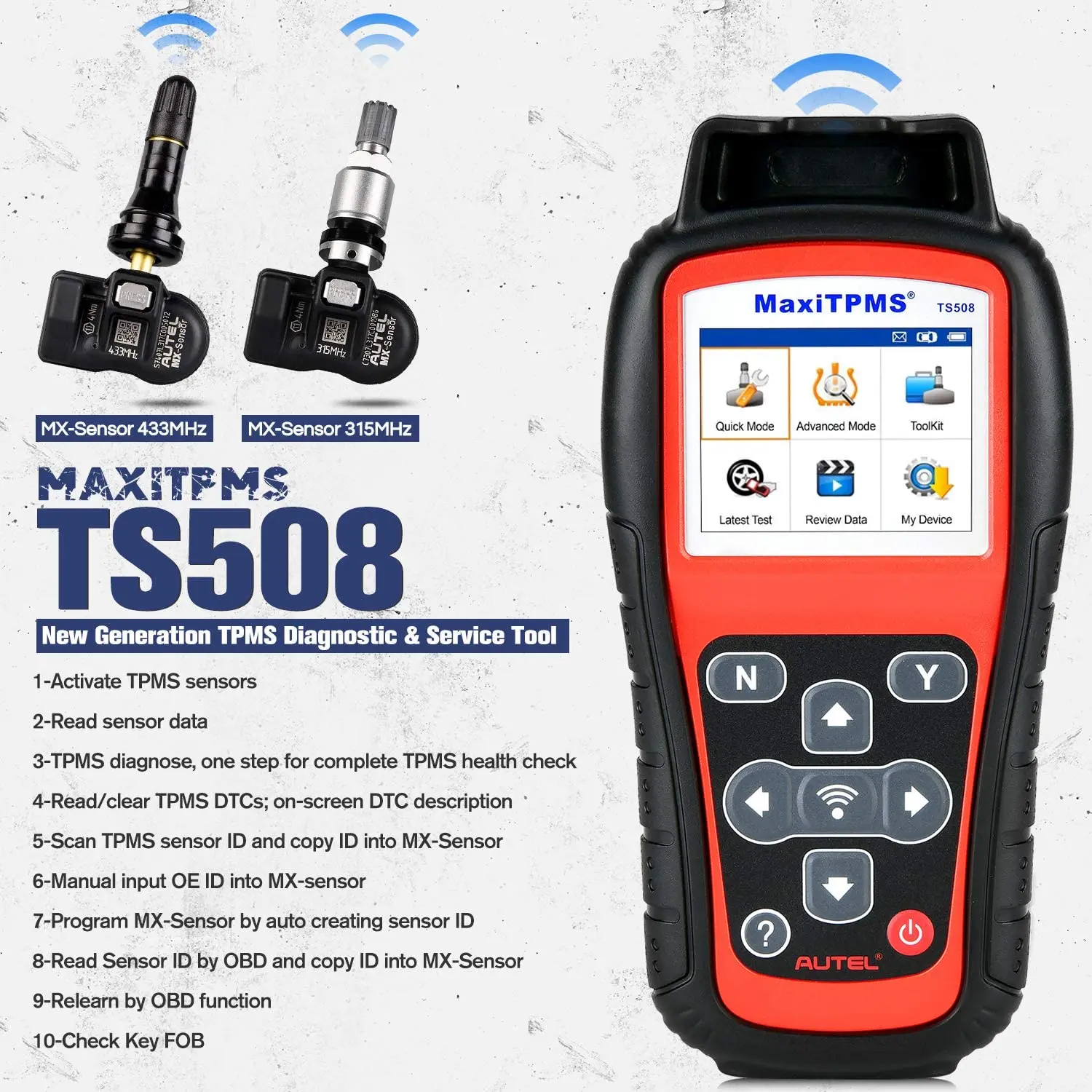2022Autel MaxiTPMS TS508 TPMS Tool+MX Sensors TPMS Programing Programmer Kit,Car OBD2 Diagnostic Tool
2022Autel MaxiTPMS TS508 TPMS Tool+MX Sensors TPMS Programing Programmer Kit,Car OBD2 Diagnostic Tool