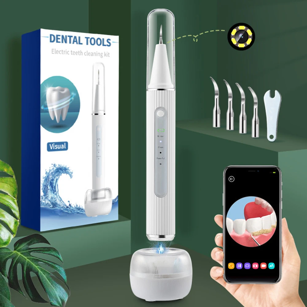 

Electric Visual Ultrasonic Tooth Cleaner With Camera Dental Scaler Calculus Remover Irrigator Teeth Whitening Tartar Eliminator