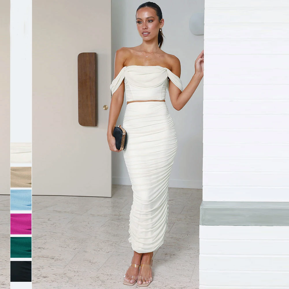 Sexy Off Shoulder Tops Vacation Matching Maxi Skirt 2 Two Piece Set Summer Outfits For Women 2023 White Sexy Long Skirts Sets
Sexy Off Shoulder Tops Vacation Matching Maxi Skirt 2 Two Piece Set Summer Outfits For Women 2023 White Sexy Long Skirts Sets