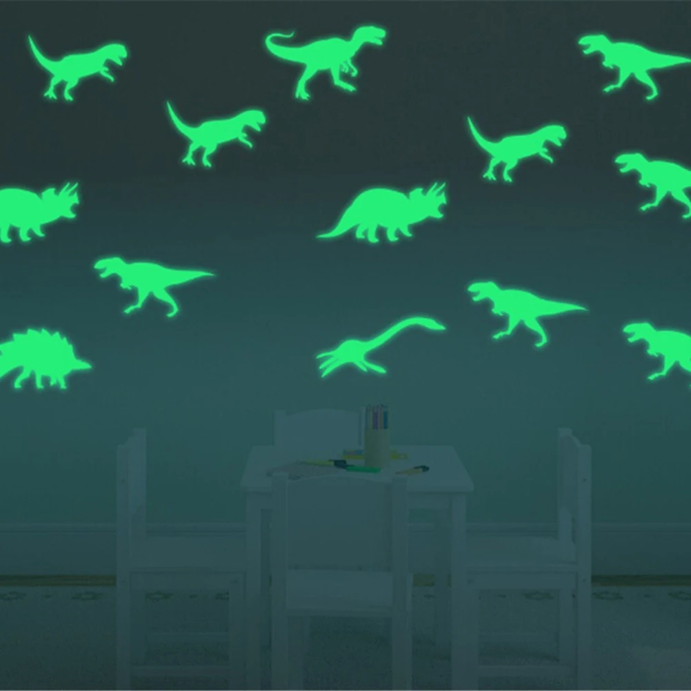 

High Quality 9PCS Glow In The Dark Dinosaur Stereo 3D Fluorescent Stickers Funny Sticker Stars Luminous Stickers For Kids