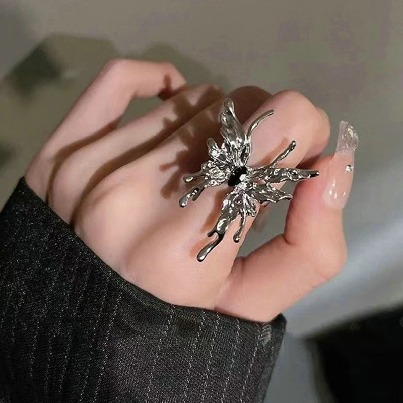 Y2k Irregular Butterfly Rings Liquid Metal Punk Aesthetic Emo Girl Gothic Open Adjustable Ring For Women Fashion Jewelry Gifts
Y2k Irregular Butterfly Rings Liquid Metal Punk Aesthetic Emo Girl Gothic Open Adjustable Ring For Women Fashion Jewelry Gifts