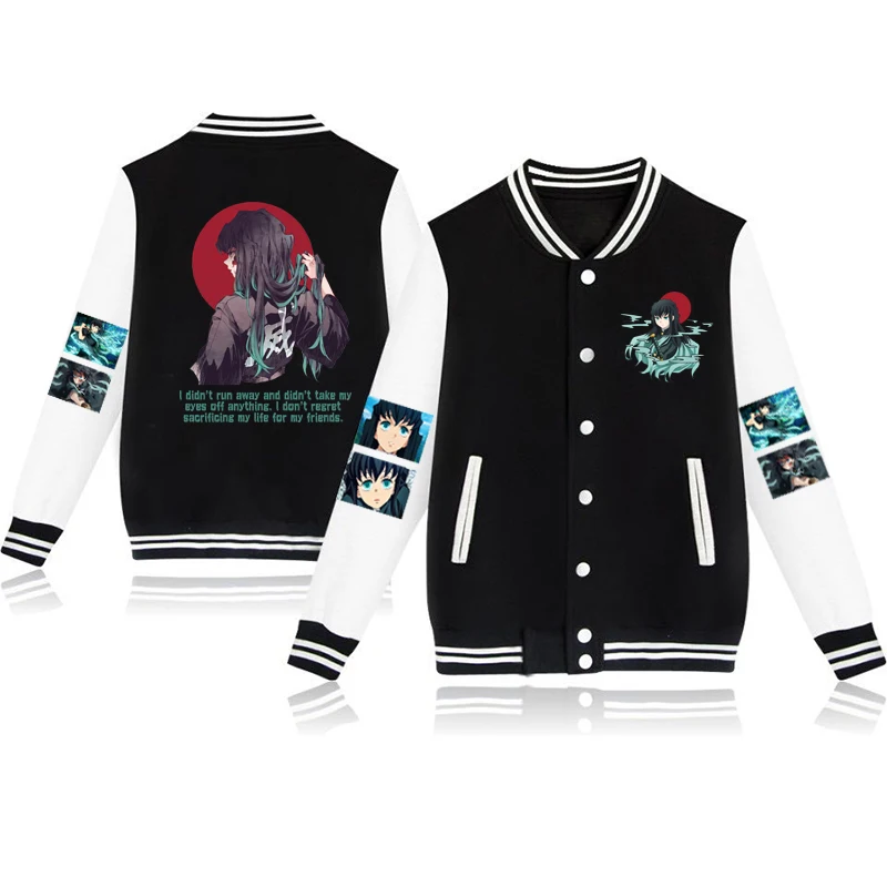 Anime Jackets Demon Slayer Muichiro Tokito Women Men's Couple Baseball Jacket Coat Autumn Streetwear
Anime Jackets Demon Slayer Muichiro Tokito Women Men's Couple Baseball Jacket Coat Autumn Streetwear