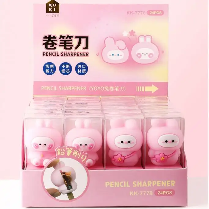 24 шт./лот кавайная точилка для карандашей в виде вишневого кролика, милый ручной механический резак, нож, канцелярские принадлежности, подарок, школьные принадлежности
24 шт./лот кавайная точилка для карандашей в виде вишневого кролика, милый ручной механический резак, нож, канцелярские принадлежности, подарок, школьные принадлежности