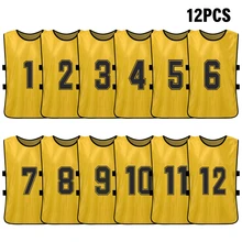 6/12 PCS Kids Football Pinnies Quick Drying Soccer Jerseys Youth Sports Basketball Team Training Numbered Bibs Sports Vest 2023