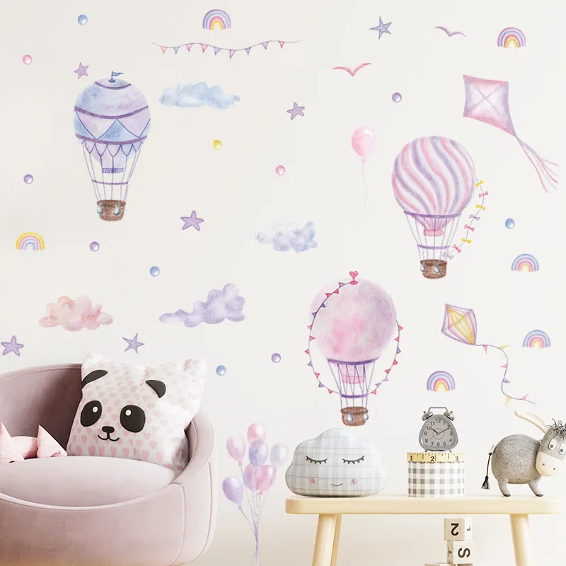 Cartoon Hot Air Balloon Clouds Rainbow Wall Stickers Removable Children DIY Wall Decals Kids Bedroom Interior Home Decoration
Cartoon Hot Air Balloon Clouds Rainbow Wall Stickers Removable Children DIY Wall Decals Kids Bedroom Interior Home Decoration