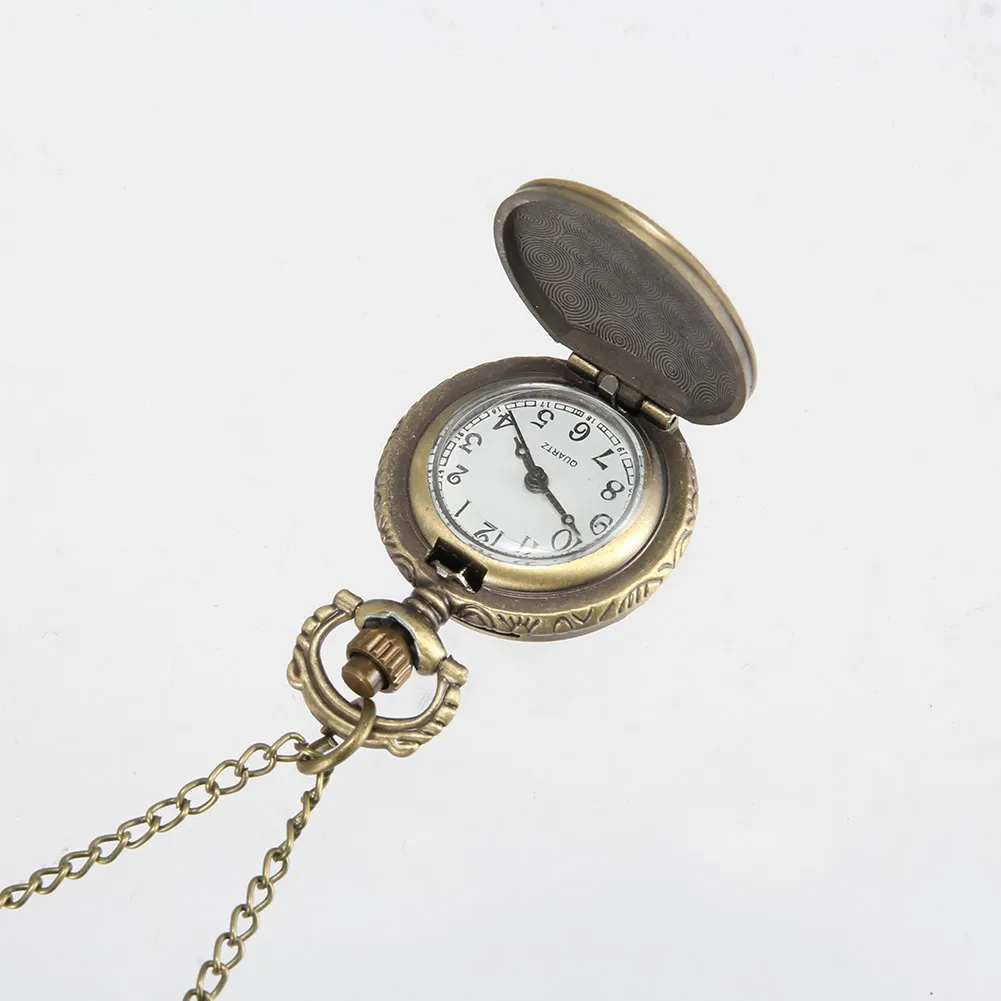 1 шт. мужские и женские карманные часы Винтажный чехол с резьбой цепочкой LL @ 17 |