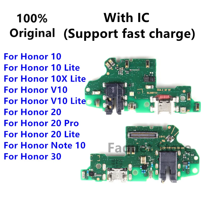 

Original USB Fast Charger Dock Connector Charging Board Flex Cable For Huawei Honor 10 20 30 40 View Note 10 V10 10x Lite