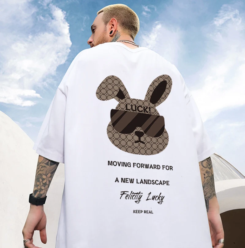 Men T-shirt 2023 High Quality Cotton Funny Rabbit Print White Tops Summer Street Fashion Casual Loose Unisex Short Sleeve Tees
Men T-shirt 2023 High Quality Cotton Funny Rabbit Print White Tops Summer Street Fashion Casual Loose Unisex Short Sleeve Tees