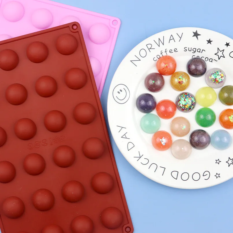 24 small semi-circular chocolate molds, ice tray molds, homemade food supplement molds, maltose molds,DIY Kitchen Baking Tools 
24 small semi-circular chocolate molds, ice tray molds, homemade food supplement molds, maltose molds,DIY Kitchen Baking Tools