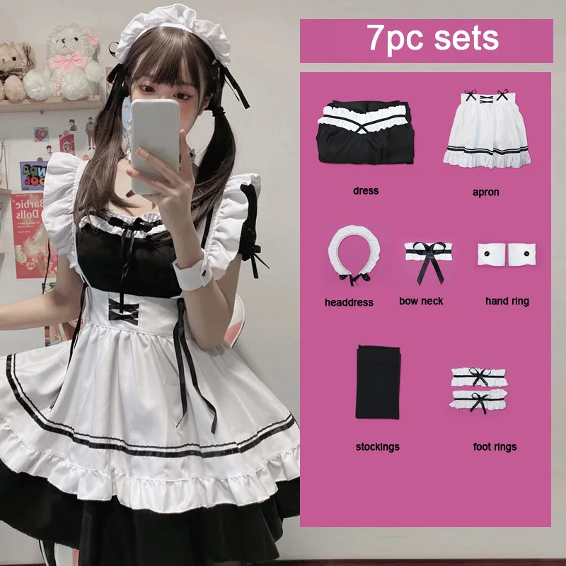 2022 Black Cute Lolita Maid Costumes Girls Women Lovely Maid Cosplay Costume Animation Show Japanese Outfit Dress Clothes
2022 Black Cute Lolita Maid Costumes Girls Women Lovely Maid Cosplay Costume Animation Show Japanese Outfit Dress Clothes