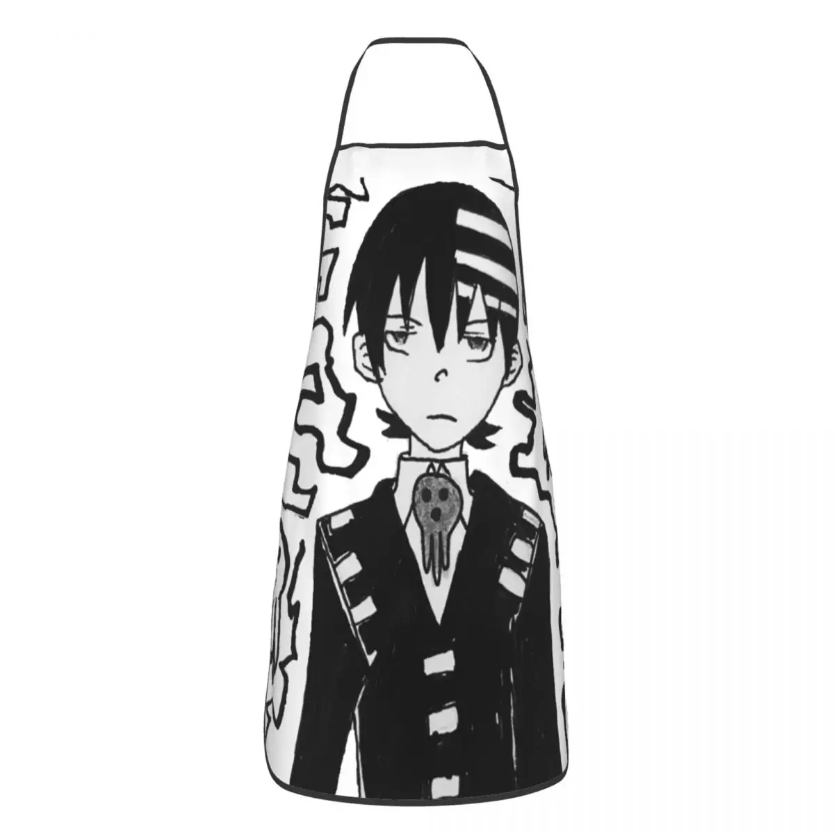 

Death The Kid Soul Eater Cuisine Grill Baking Apron Waterproof Japanese Anime Pinafore for Adult Chef Cooking Home Cleaning