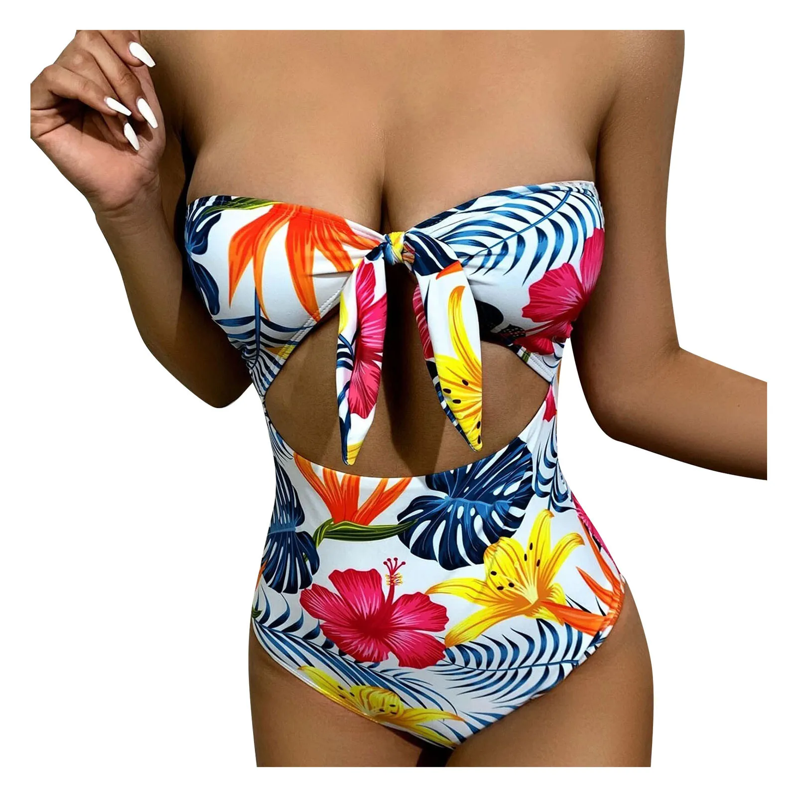 

Suit Beach Printed Bikini Swimsuit One Sexy Strappy Women Piece Beachwear Swimwears Tankinis Set Swimwears bikini top