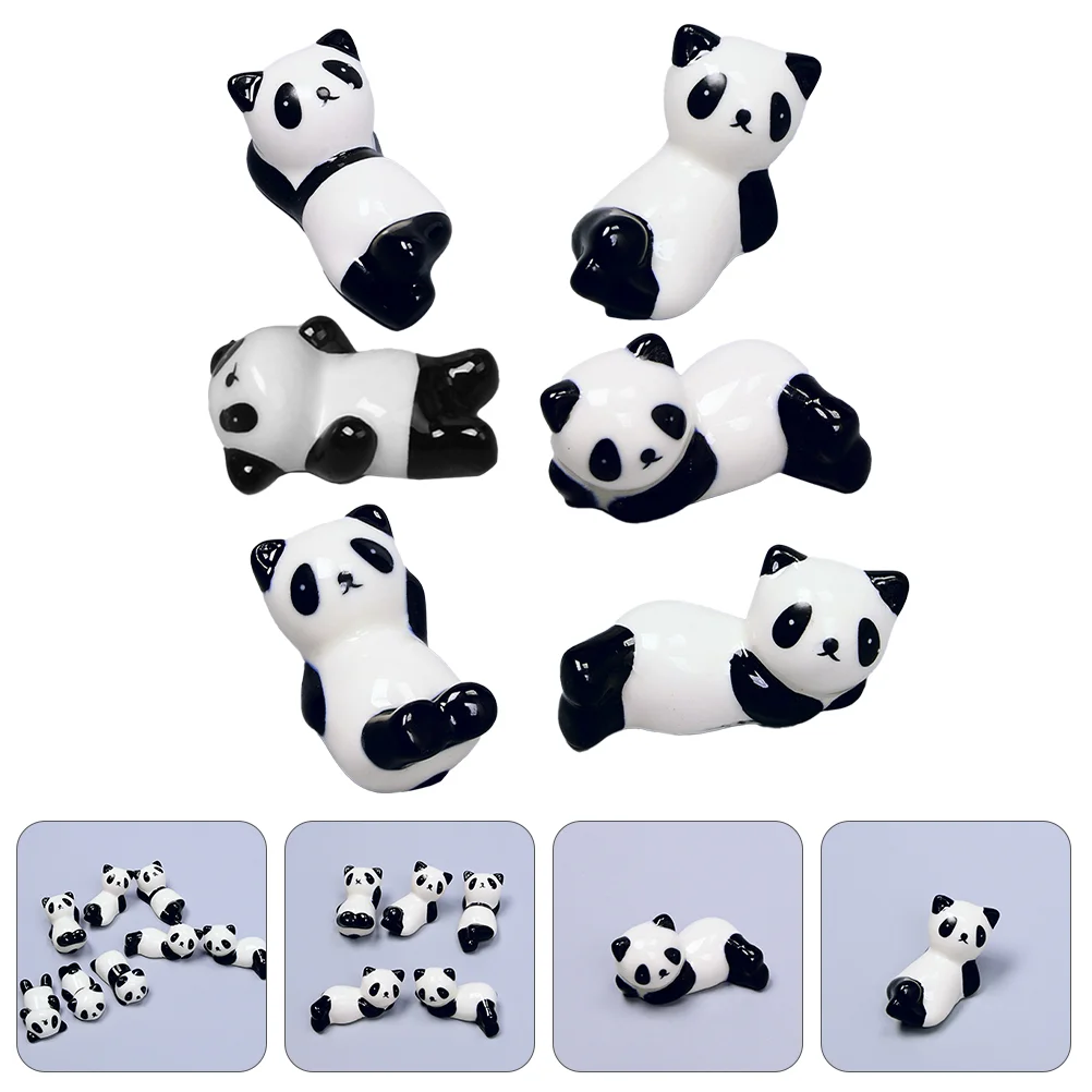

6pcs Adorable Ceramic Panda Chopsticks Rest Rack Stand Chopstick Holder