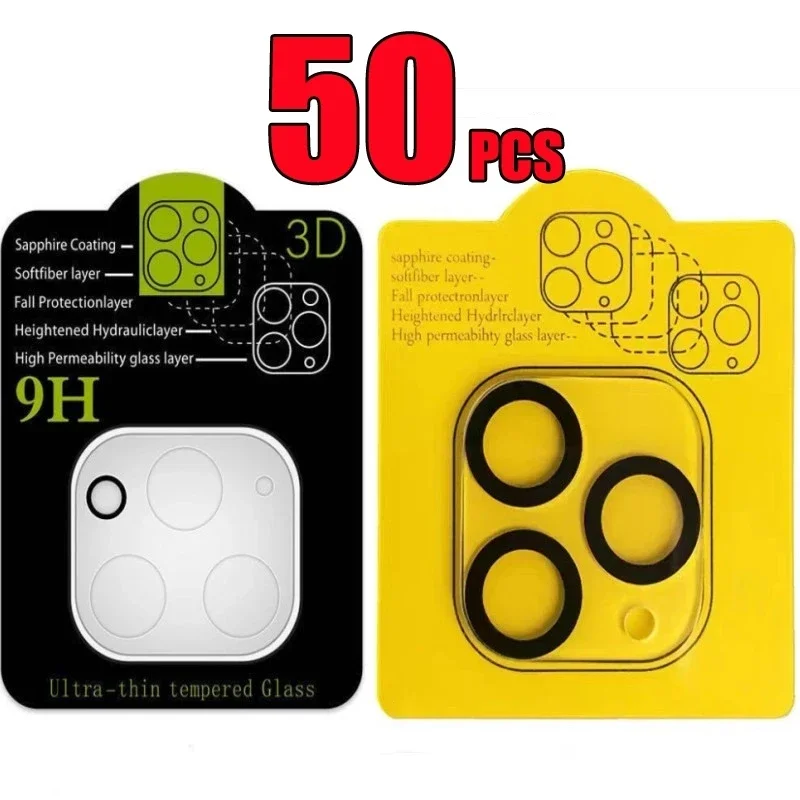

50pcs/lot 9H Full Coverage Film Camera Lens Back 2.5D Tempered Glass Screen Protector Guard For iPhone 14 13 12 11 Mini Pro max