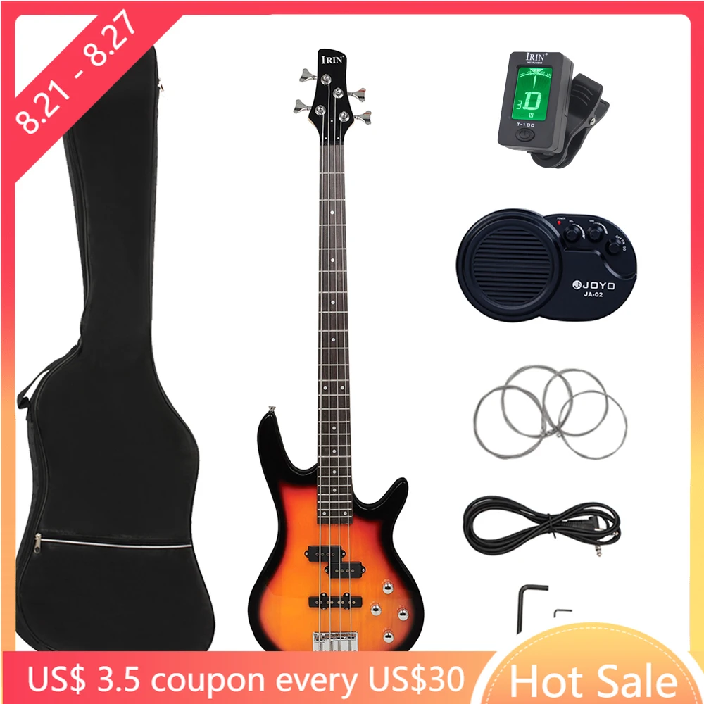 

24 Frets Bass Guitar 4 Strings Electric Bass Guitar Basswood Body Maple Neck Bass Guitar With Bag Amp Tuner Parts & Accessories