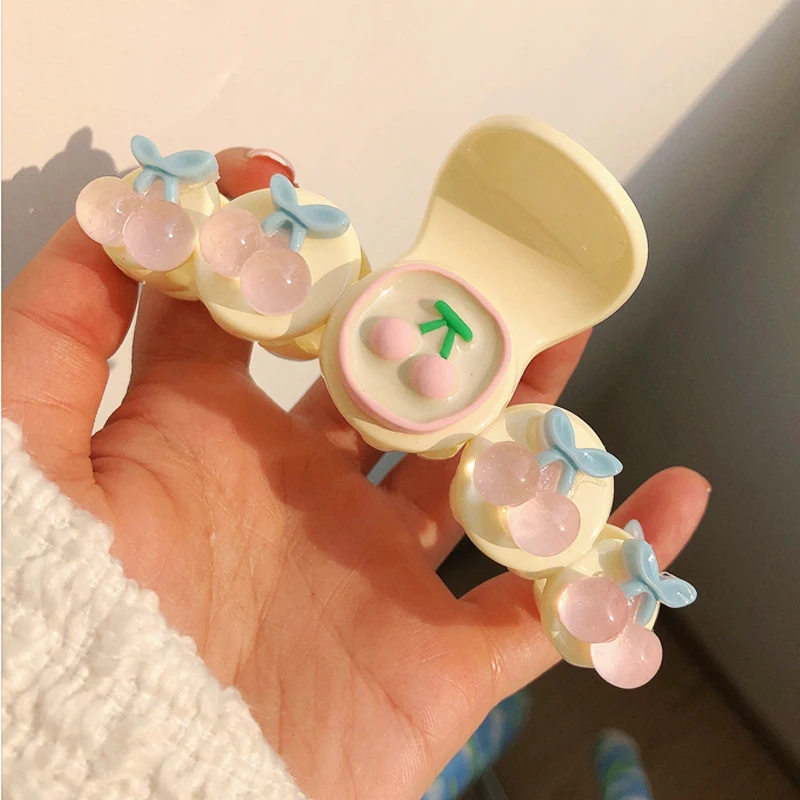 Sweet Pink Cherry Hair Claws for Women Girls Korean Fashion Large Hair Clip Clamp Hairpins Headwear Accesorios Pinza Pelo Mujer
Sweet Pink Cherry Hair Claws for Women Girls Korean Fashion Large Hair Clip Clamp Hairpins Headwear Accesorios Pinza Pelo Mujer