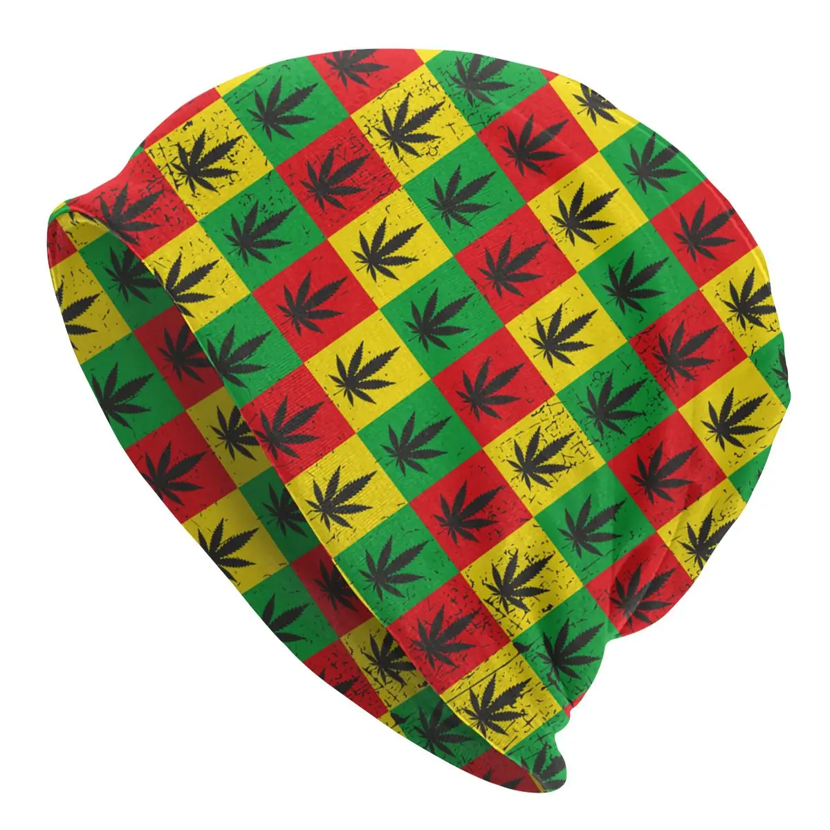 

Cannabis Leafs In Square Bonnet Hats Knit Hat Hip Hop Skullies Beanies Hat Marijuana Weed Leaf Men's Women's Warm Elastic Cap