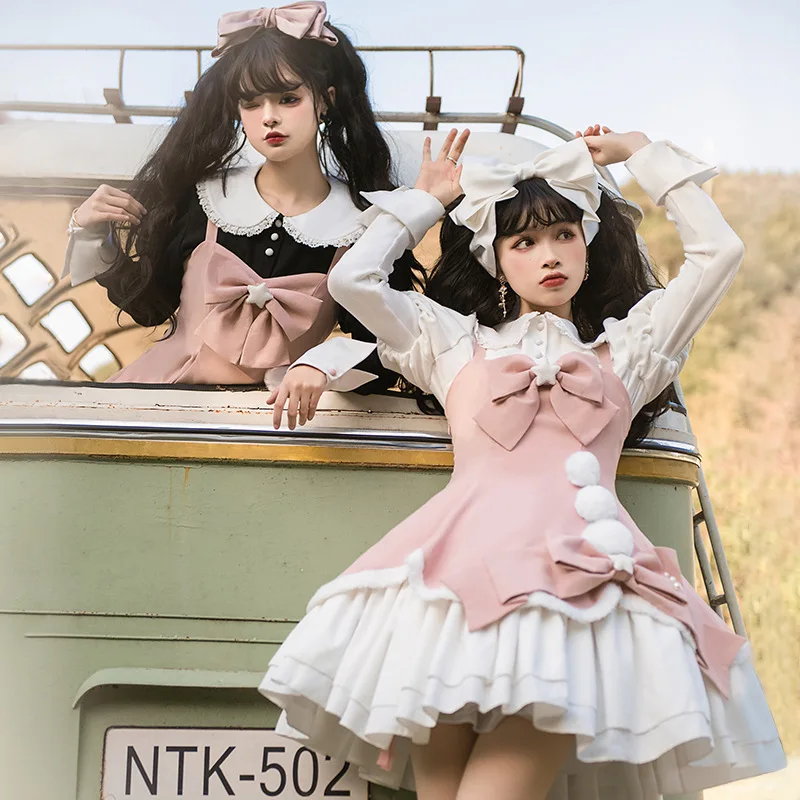 Classic Strap Japanese Mori Girl Shirt Dress Elegant Cute Pink Soft Lolita Dress Fashion Harajuku Sweet Doll Dress Women Cloth
Classic Strap Japanese Mori Girl Shirt Dress Elegant Cute Pink Soft Lolita Dress Fashion Harajuku Sweet Doll Dress Women Cloth