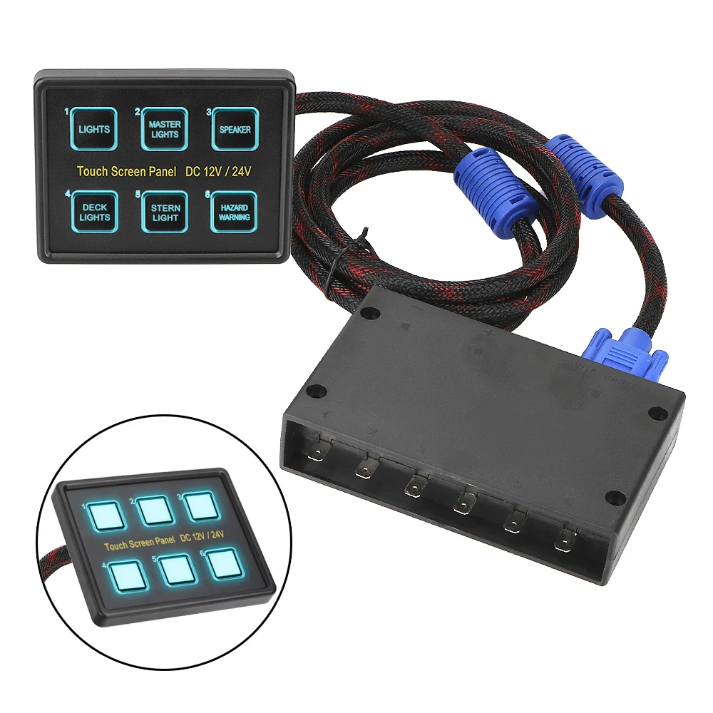 6 Gang LED Switch Panel Slim Touch Circuit Control Panel Box 12V/24V for Car Marine Caravan Touch Screen Switches Panel
6 Gang LED Switch Panel Slim Touch Circuit Control Panel Box 12V/24V for Car Marine Caravan Touch Screen Switches Panel