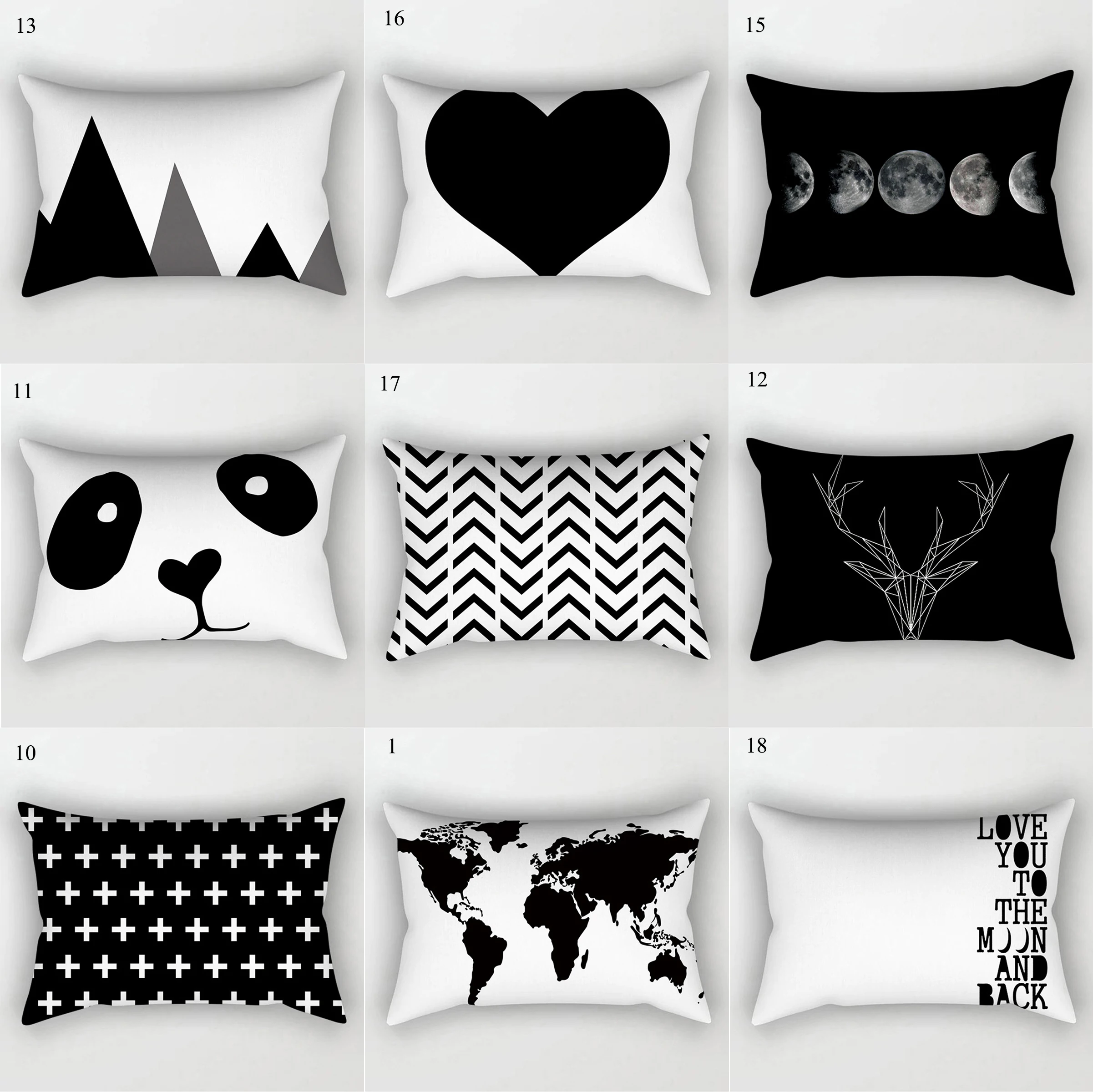 30x50cm Black And White Moon Line Series Painting Printing Polyester Pillow Cover Cushion Sofa Bed Cushion Cover Decoration
30x50cm Black And White Moon Line Series Painting Printing Polyester Pillow Cover Cushion Sofa Bed Cushion Cover Decoration