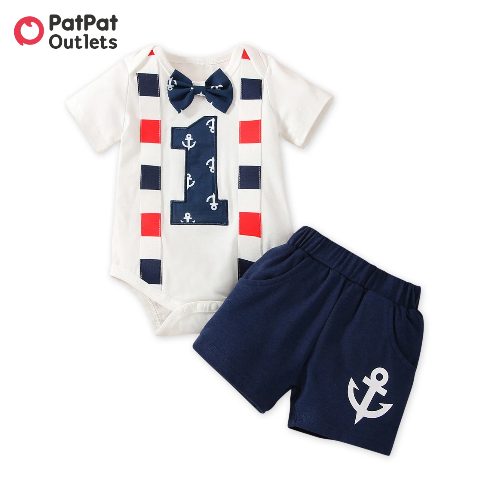 PatPat Newborn 2pcs Baby Boy Clothes 95% Cotton Short-sleeve Anchor Print Bow Tie Romper and Shorts Summer Clothing Kids Wear
PatPat Newborn 2pcs Baby Boy Clothes 95% Cotton Short-sleeve Anchor Print Bow Tie Romper and Shorts Summer Clothing Kids Wear