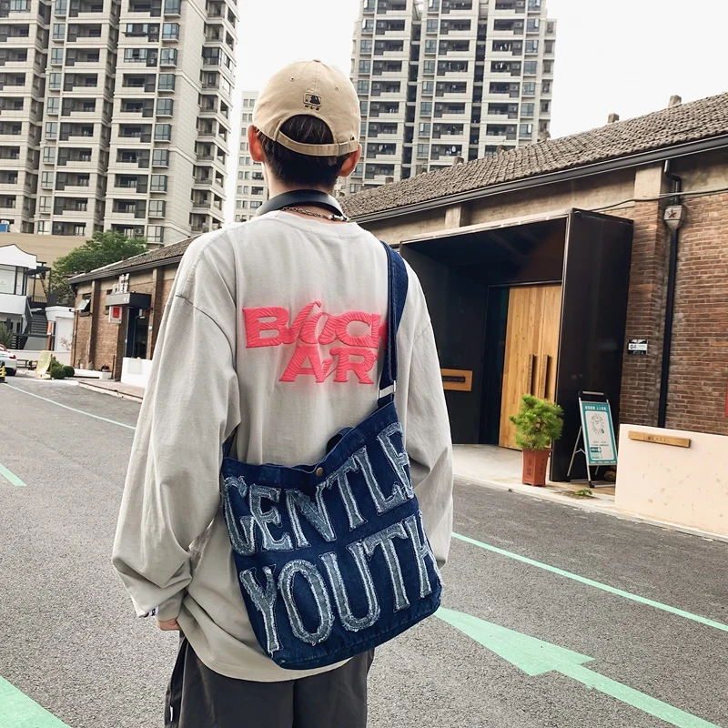 Letter Denim Women's Bag Vintage Messenger Bags Y2K Tote Handbag Jeans Eco Bag Korean Shopper Shoulder Cross Bag Canvas Satchel
Letter Denim Women's Bag Vintage Messenger Bags Y2K Tote Handbag Jeans Eco Bag Korean Shopper Shoulder Cross Bag Canvas Satchel