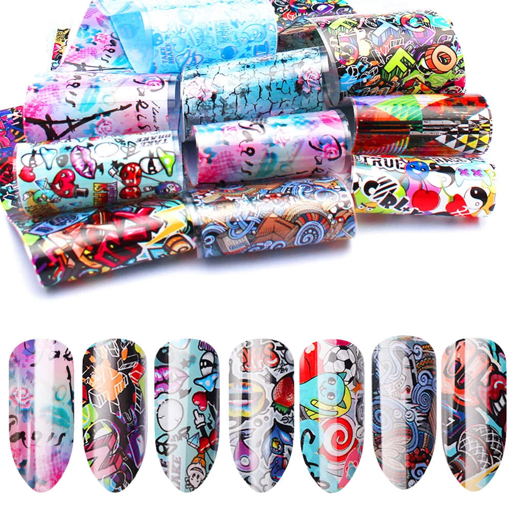 Colorful Scrawl Transfer Nail Stickers Holographic Nail Art Foil Cool Painting Flower Adhesive Wraps Decal Manicure Accessories
Colorful Scrawl Transfer Nail Stickers Holographic Nail Art Foil Cool Painting Flower Adhesive Wraps Decal Manicure Accessories