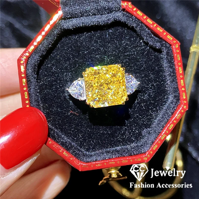 CC Fine Jewelry Rings For Women Yellow Cubic Zirconia Luxury Wedding Engagement Ring Silver Color Drop Shipping CC1665
CC Fine Jewelry Rings For Women Yellow Cubic Zirconia Luxury Wedding Engagement Ring Silver Color Drop Shipping CC1665