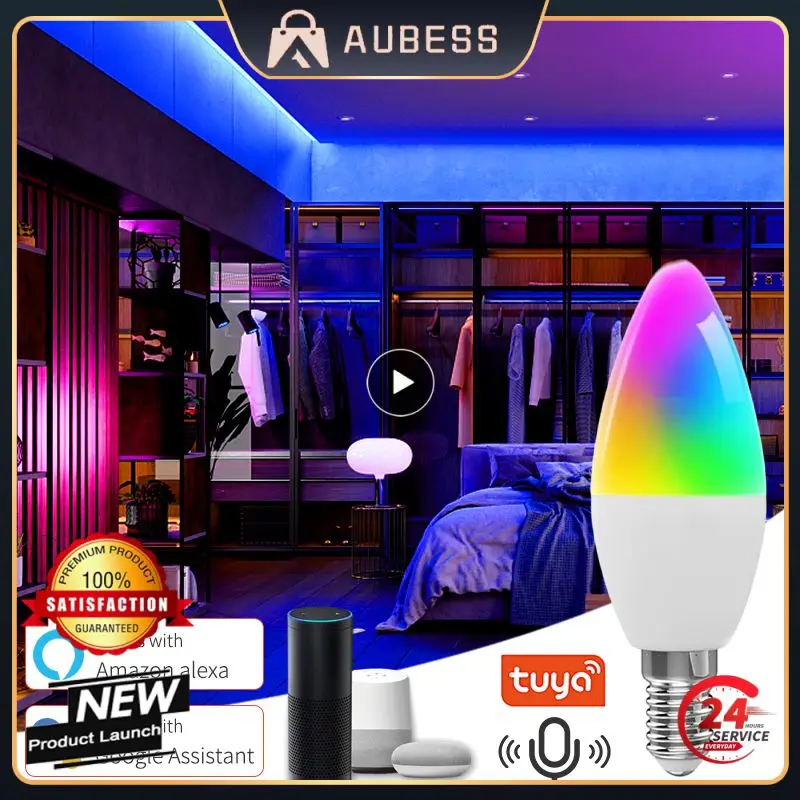 1~6PCS Voice Control Wifi Smart Bulb Timing Function Led Candle Bulb Rgb Remote Control Dimmable Light Smart Home E14 Smart Bulb
1~6PCS Voice Control Wifi Smart Bulb Timing Function Led Candle Bulb Rgb Remote Control Dimmable Light Smart Home E14 Smart Bulb