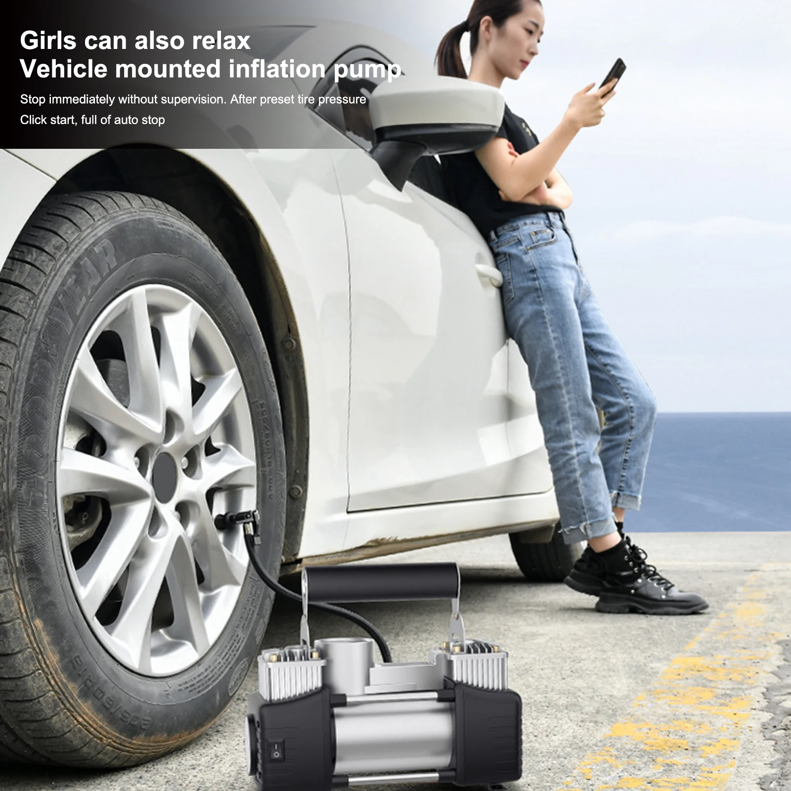 Air Compressor 12V Heavy Duty Double Cylinder Electric Portable Inflator Portable Air Compressor LED with Digital Display
Air Compressor 12V Heavy Duty Double Cylinder Electric Portable Inflator Portable Air Compressor LED with Digital Display
