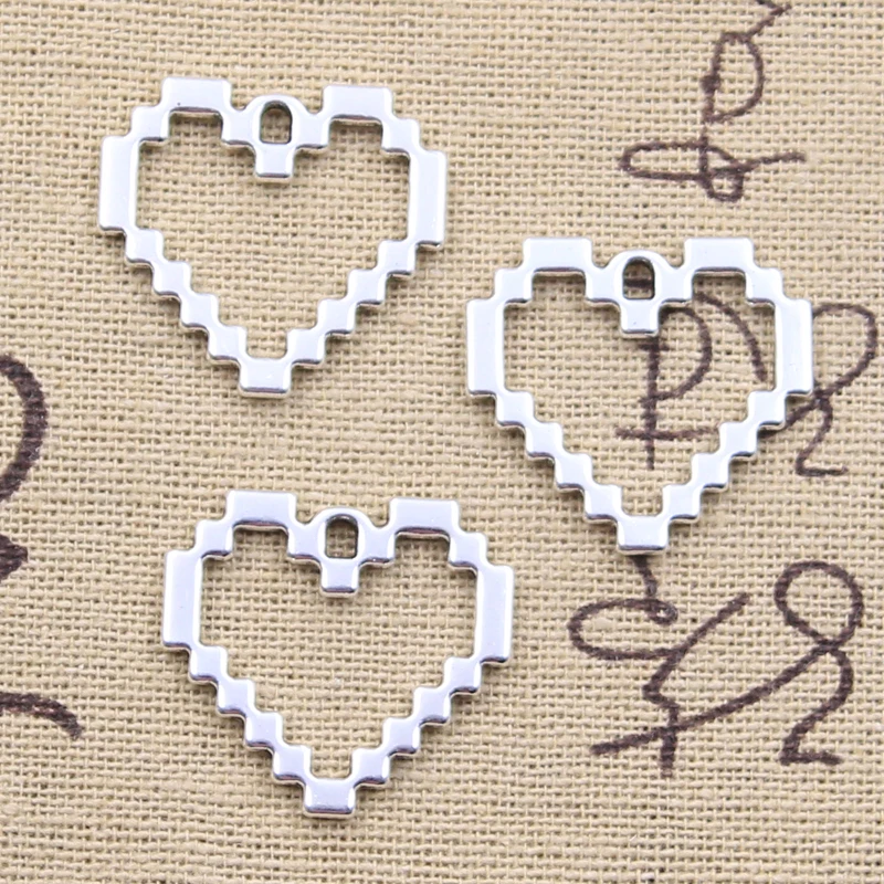 12 шт. подвески в виде сердца 23x24 мм