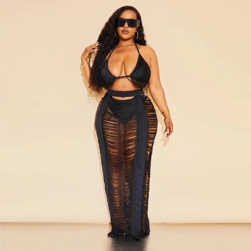 Sexy Fashion Women Beach Dress Hollow-Out Knitting Plus Size Suit Blackless Slip Dress V-neck Sleeveless
Sexy Fashion Women Beach Dress Hollow-Out Knitting Plus Size Suit Blackless Slip Dress V-neck Sleeveless