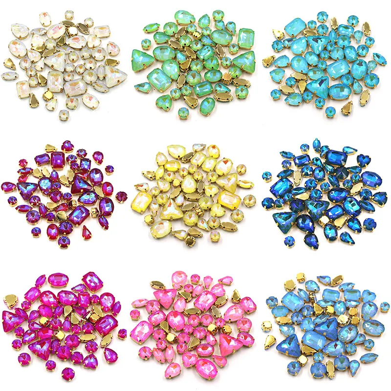 New Sell Well 50Pcs/Bag Bulk Wholesale Mix Shape Crystal Stones Gold Claw Glass Mocha AB Rhinestone Sew On Bags/Shoes/Clothes
New Sell Well 50Pcs/Bag Bulk Wholesale Mix Shape Crystal Stones Gold Claw Glass Mocha AB Rhinestone Sew On Bags/Shoes/Clothes